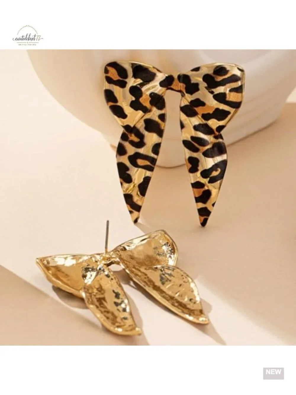 Chunky Leopard Dangle Earrings Statement Drop Geometric Animal Print